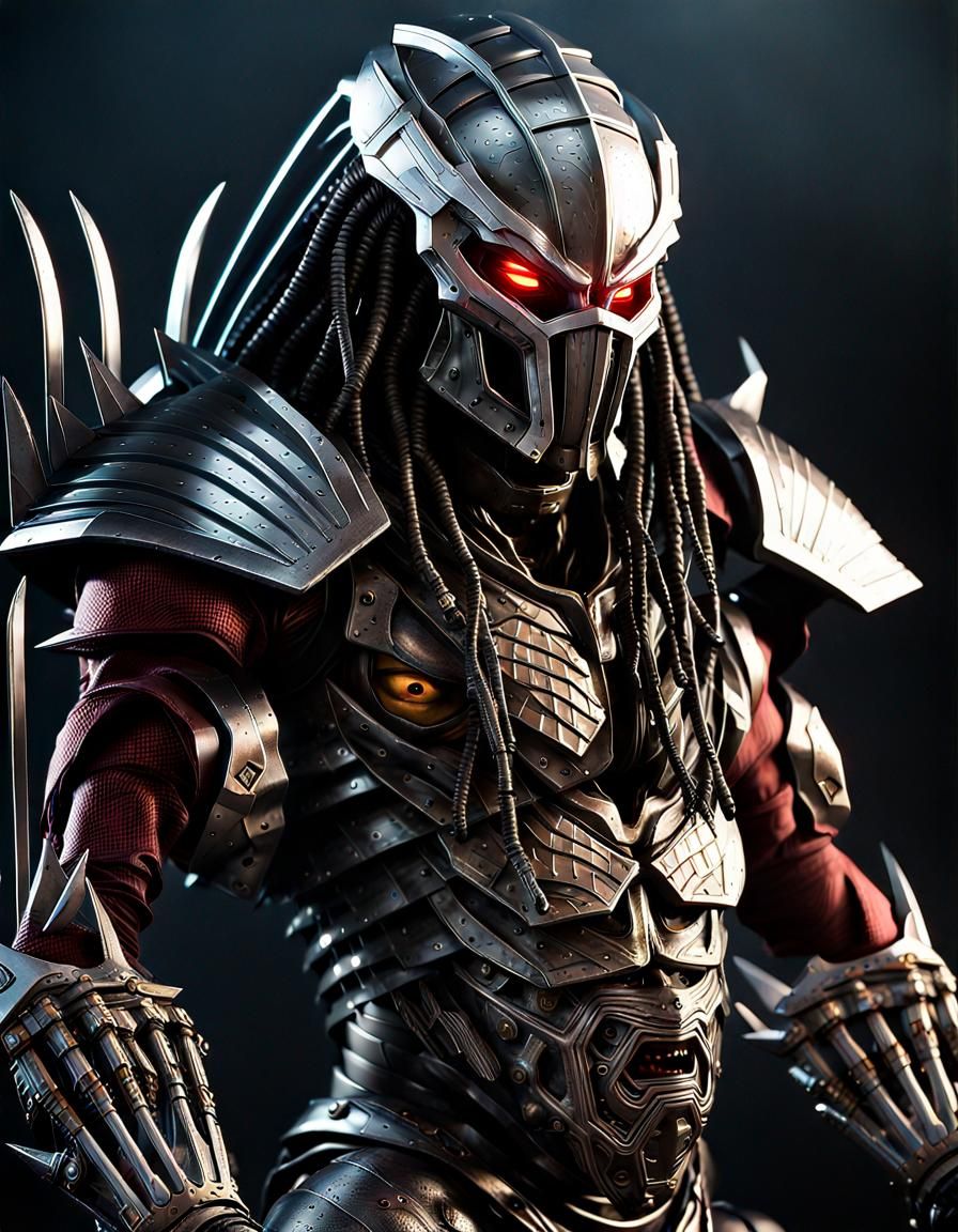 Predator Shredder Fusion: Hyperrealistic Alien Warrior