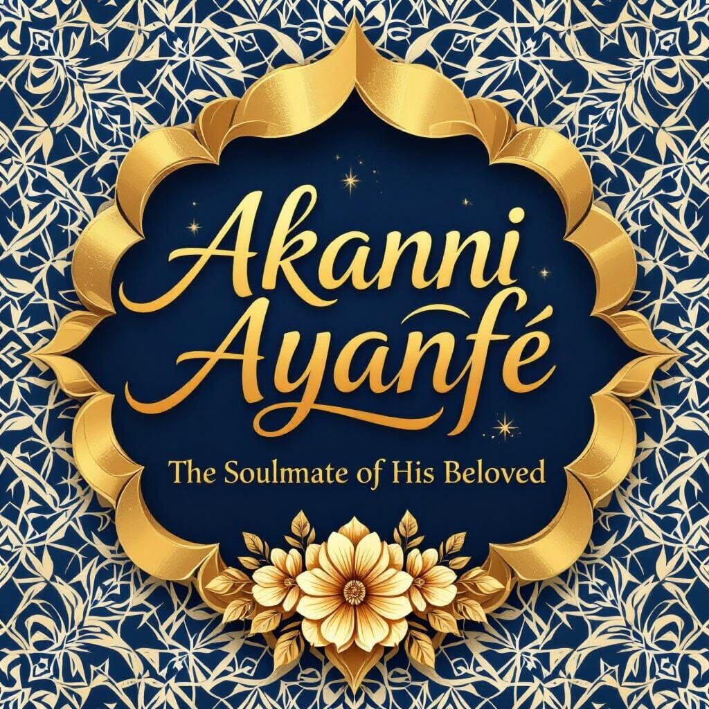 Golden Calligraphy Artwork with African Patterns