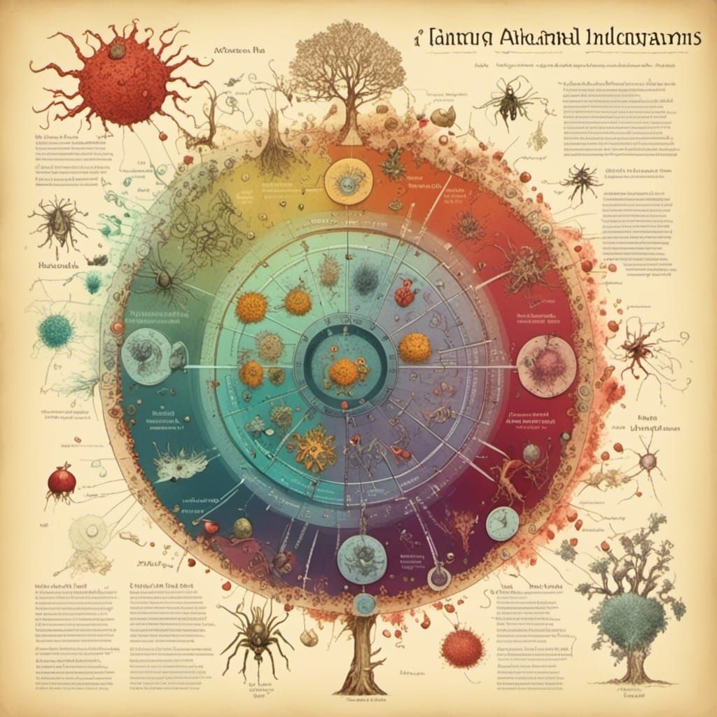 Vibrant Virus Diagram from an Antique Manual