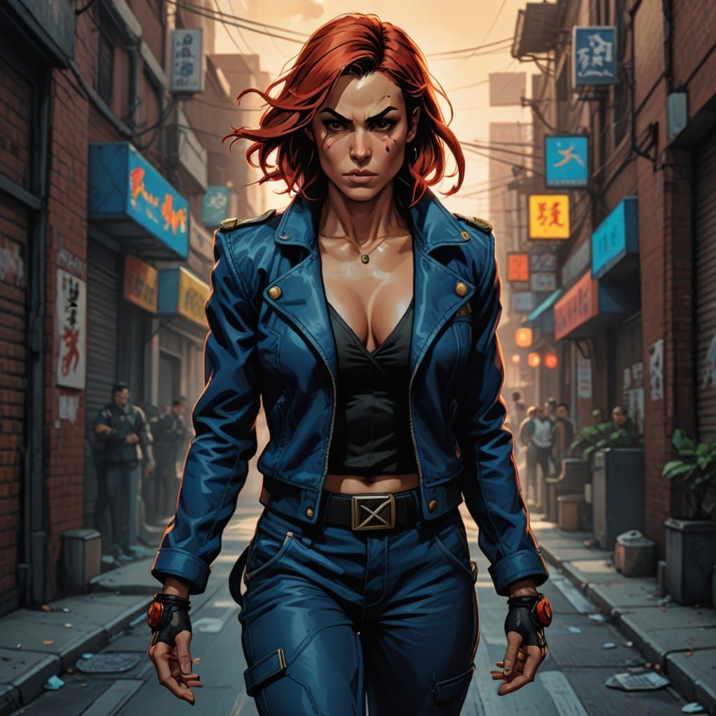 Fierce Street Fighter Comic Book Art in Graphic Novel Style