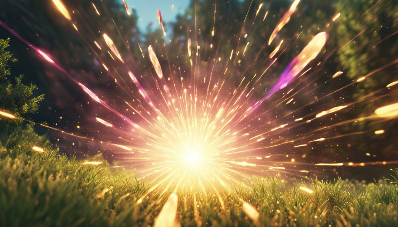 Quantum Energy Trail in Splash Art Style