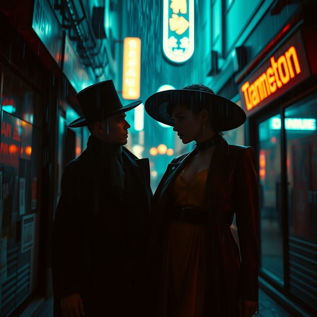 Historical Figure as High-Fashion Model in Noir City