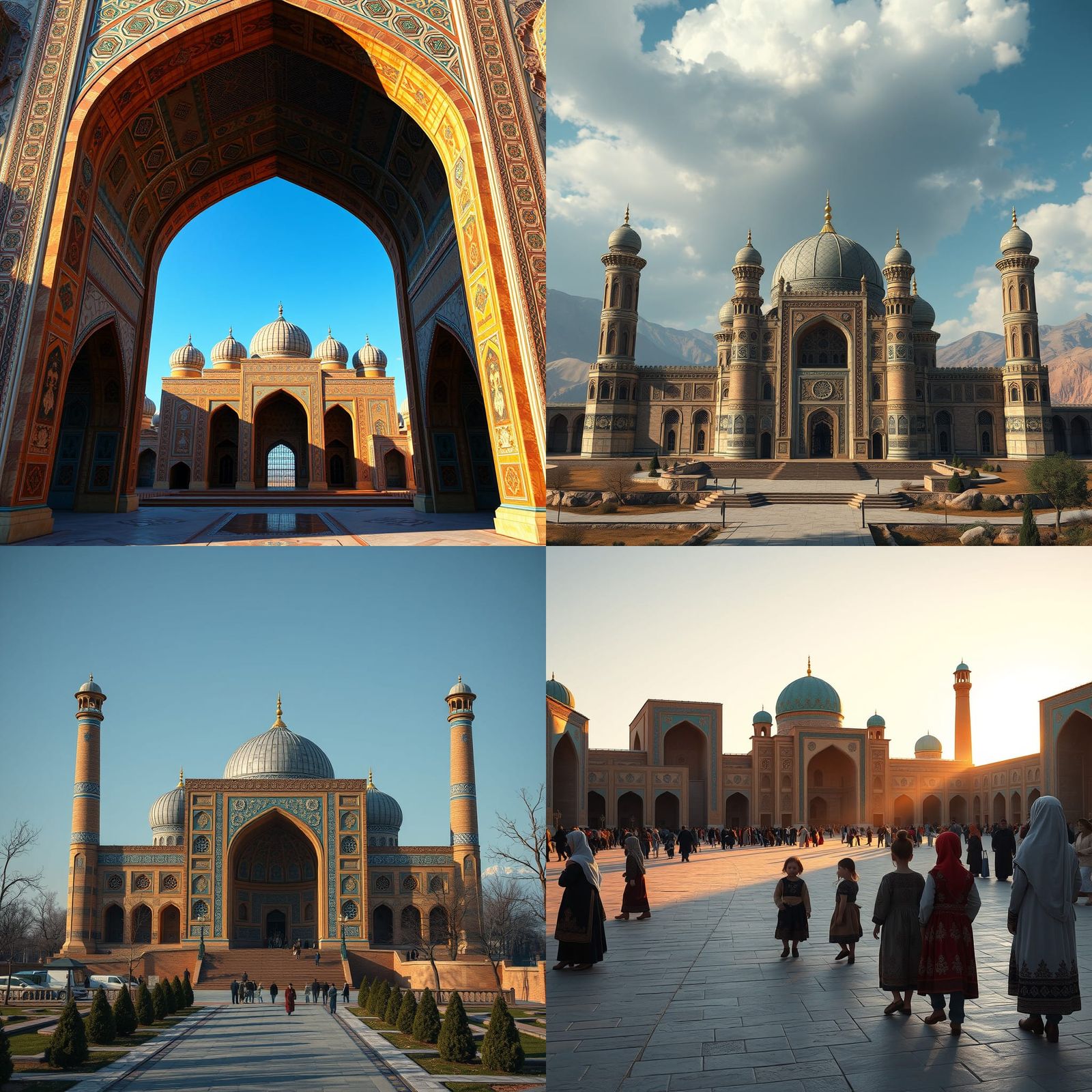 Children in Uzbekistan Traditional Dress, Digital Art