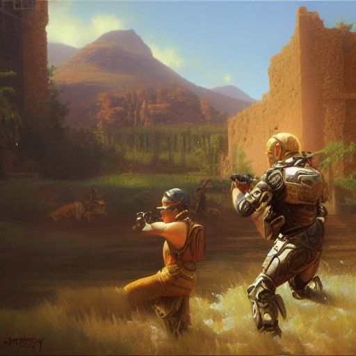 Video Game as Oil Painting by James Gurney