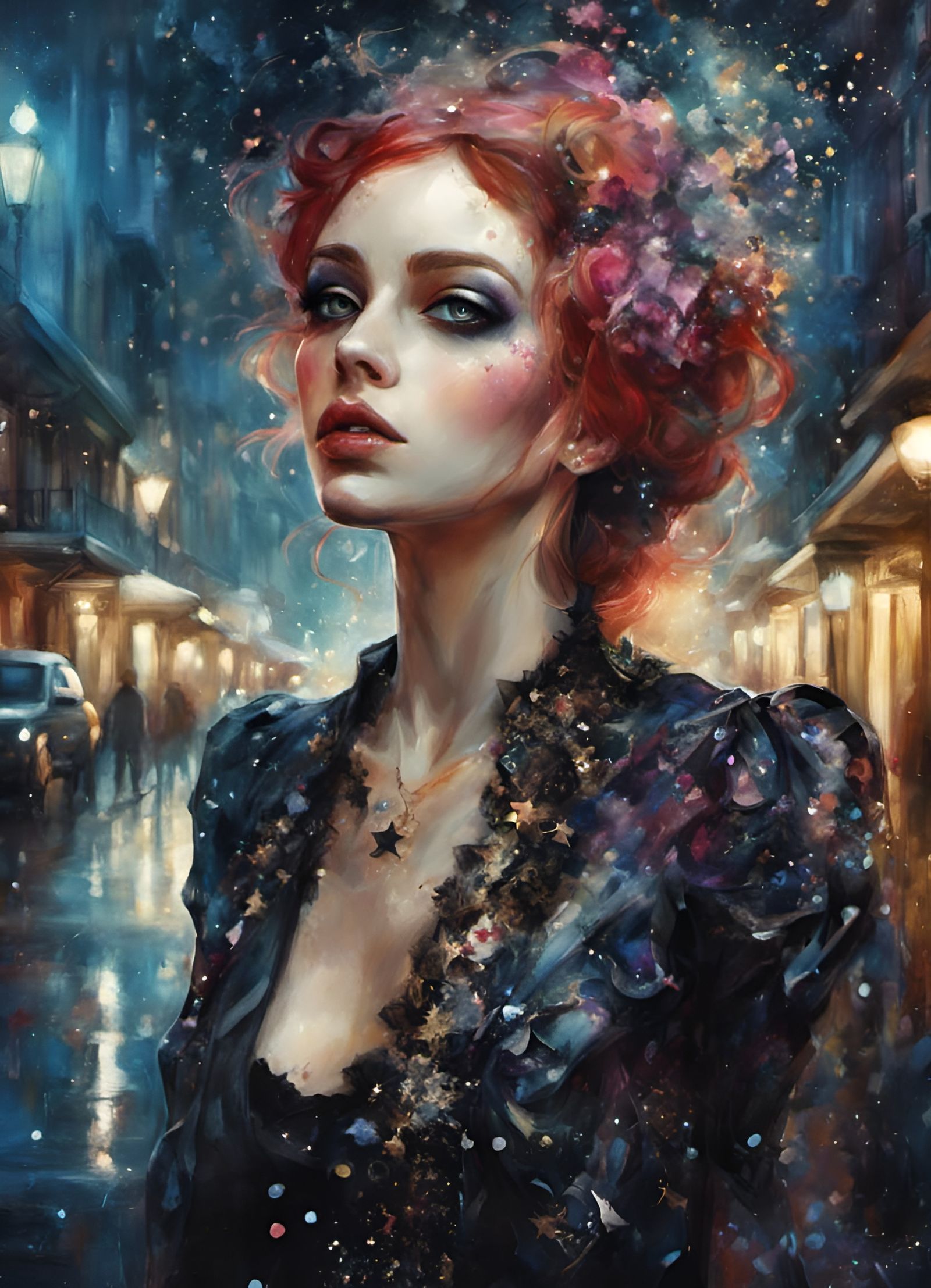 Gothic Girl in New Orleans, Precisionism Concept Art