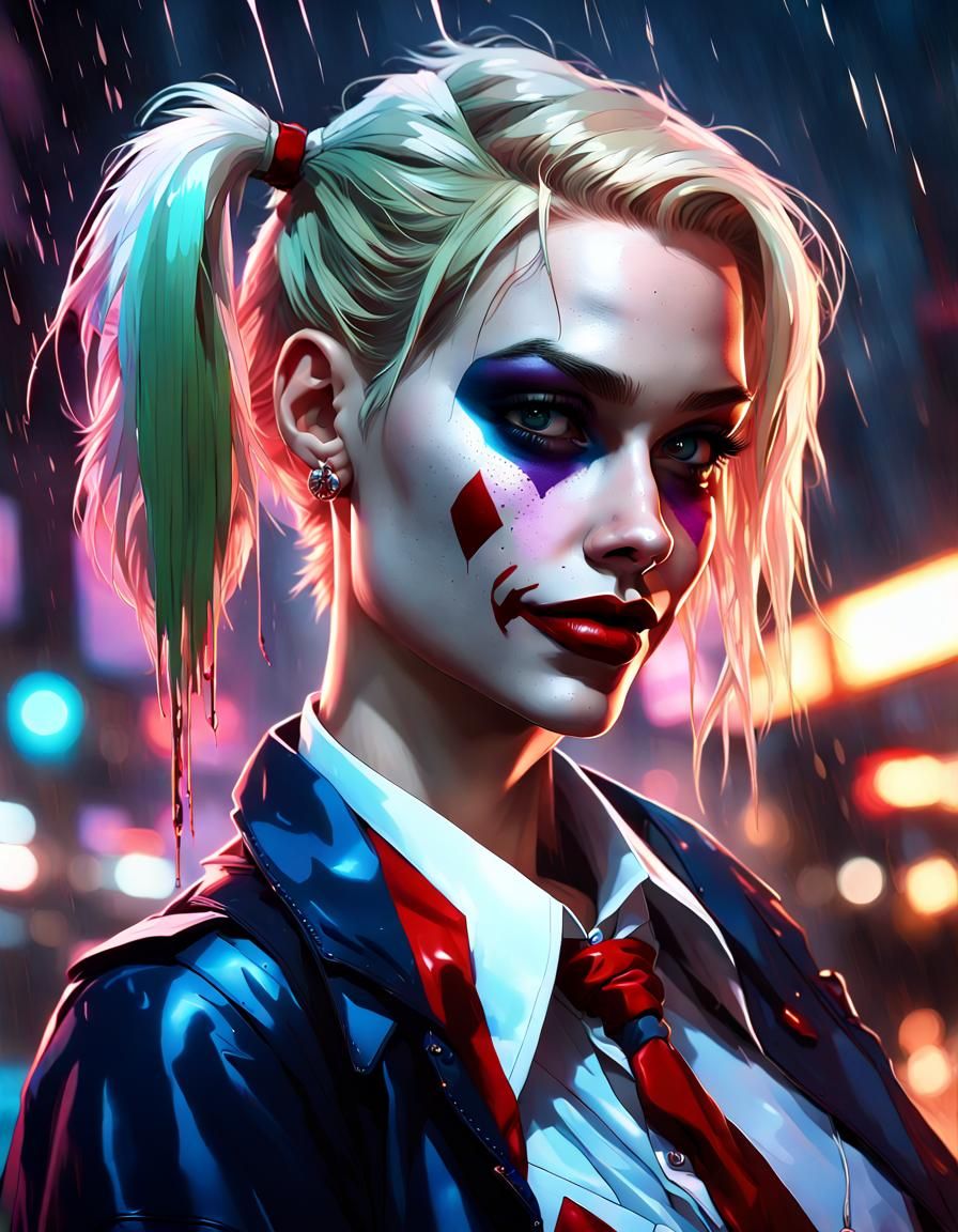 Harley Quinn wearing a tie