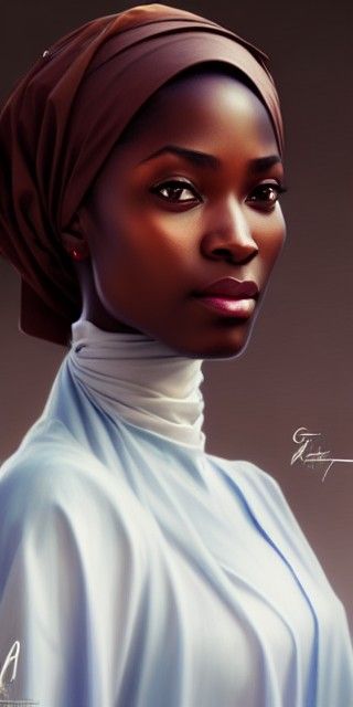 Stunning Portrait of Nigerian Woman, Hyperdetailed Digital A...