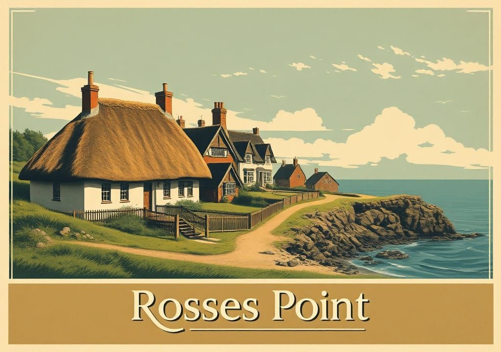 Vintage Art Deco Poster of Rosses Point