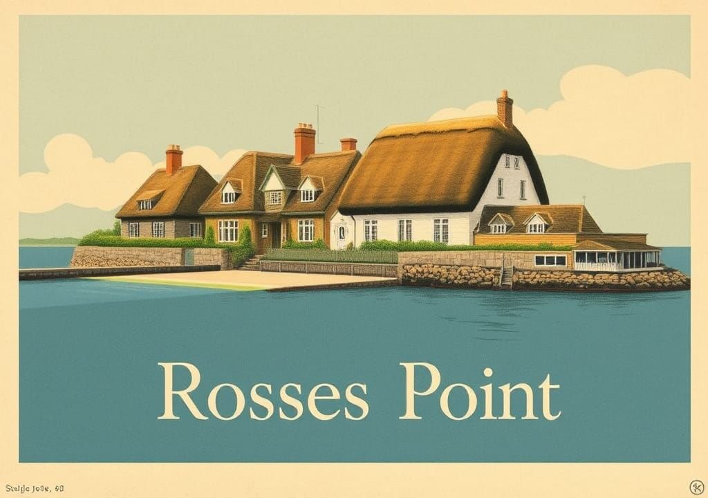 Vintage Art Deco Seaside Poster of Rosses Point