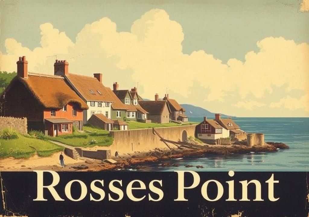 Vintage Art Deco Poster of Rosses Point Seaside