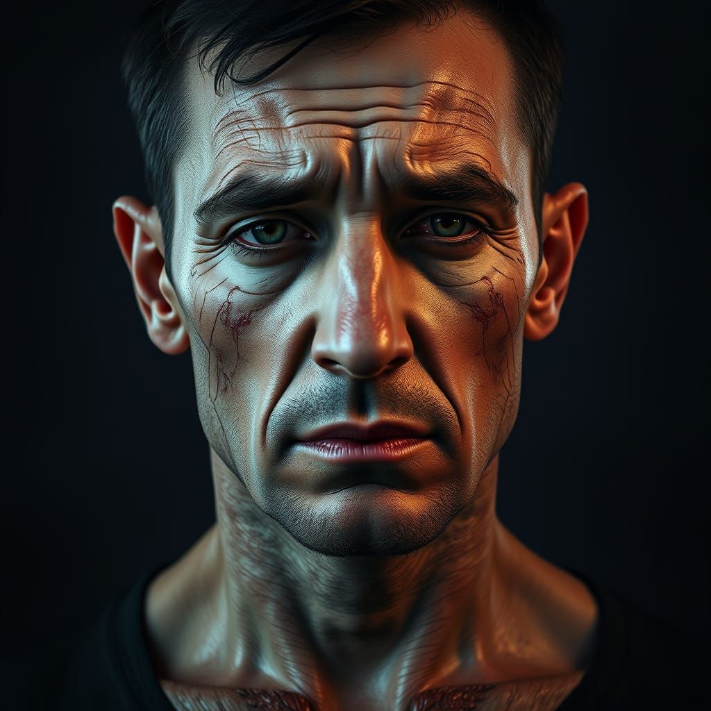 Sorrowful Portrait in Exquisite 8K Resolution
