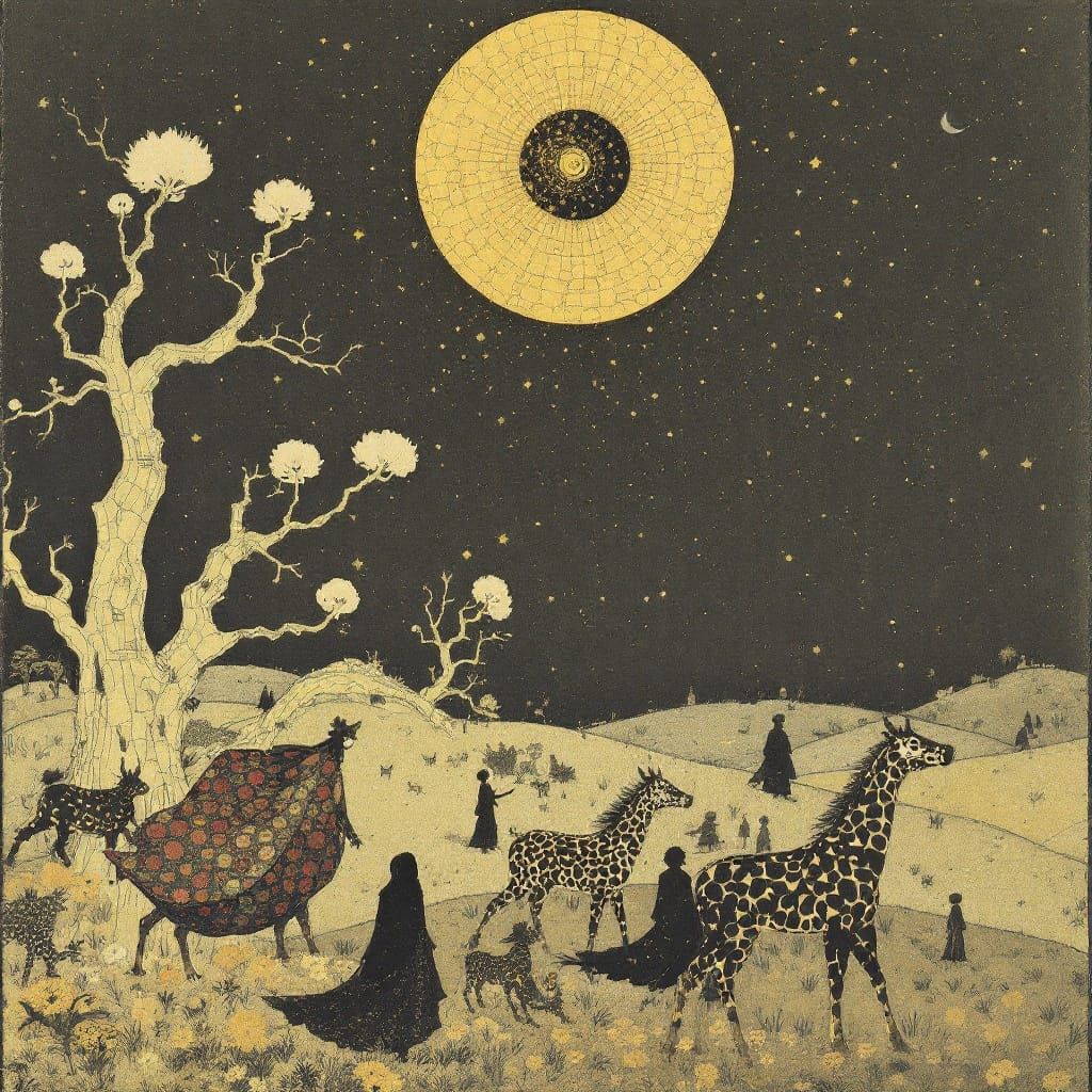 Dreamlike Spring Equinox Scene in Whimsical Artistic Style