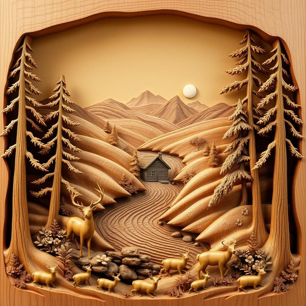 Wood Carved Landscape