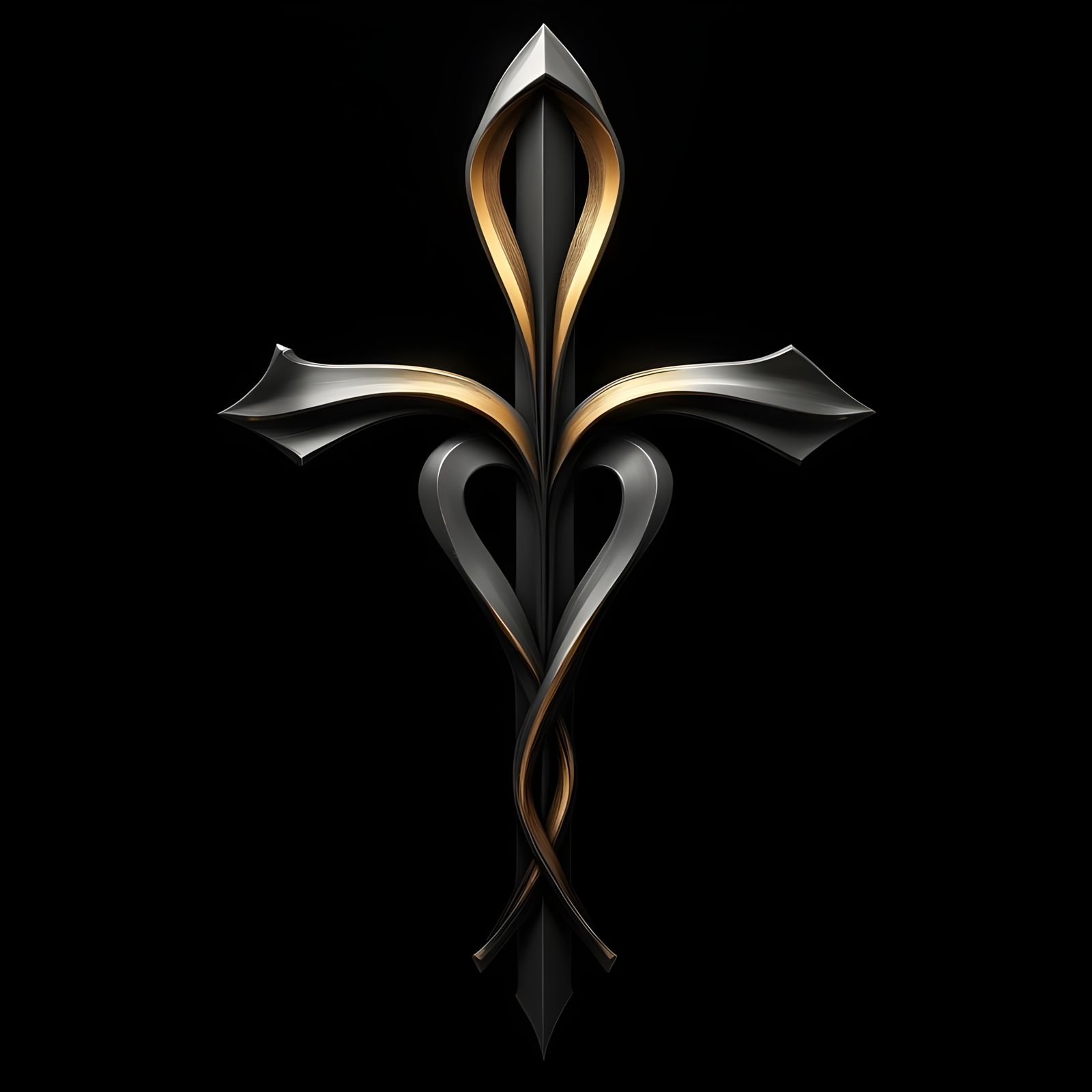 Sleek Chrollo Cross Logo in Dark Gray and Gold