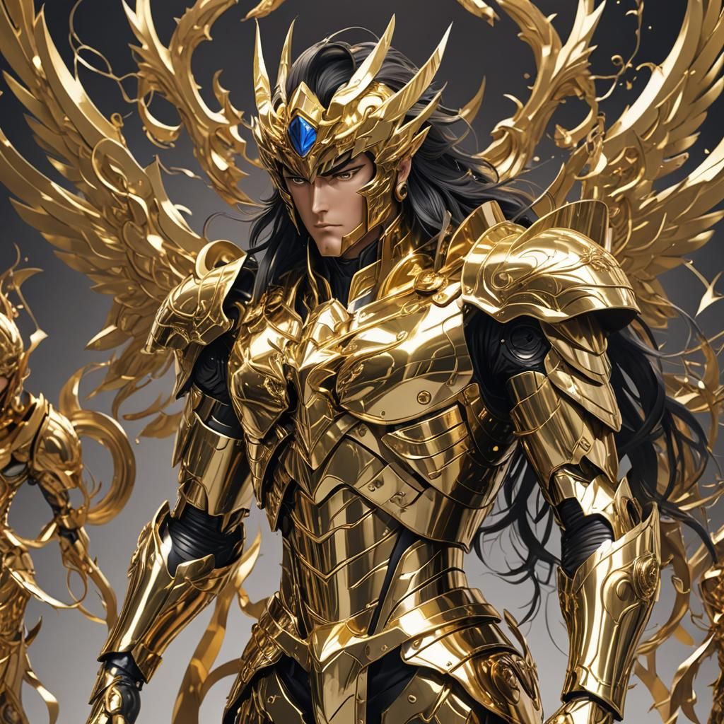 Saint Seiya in Gold Armor: 3D Anime Art