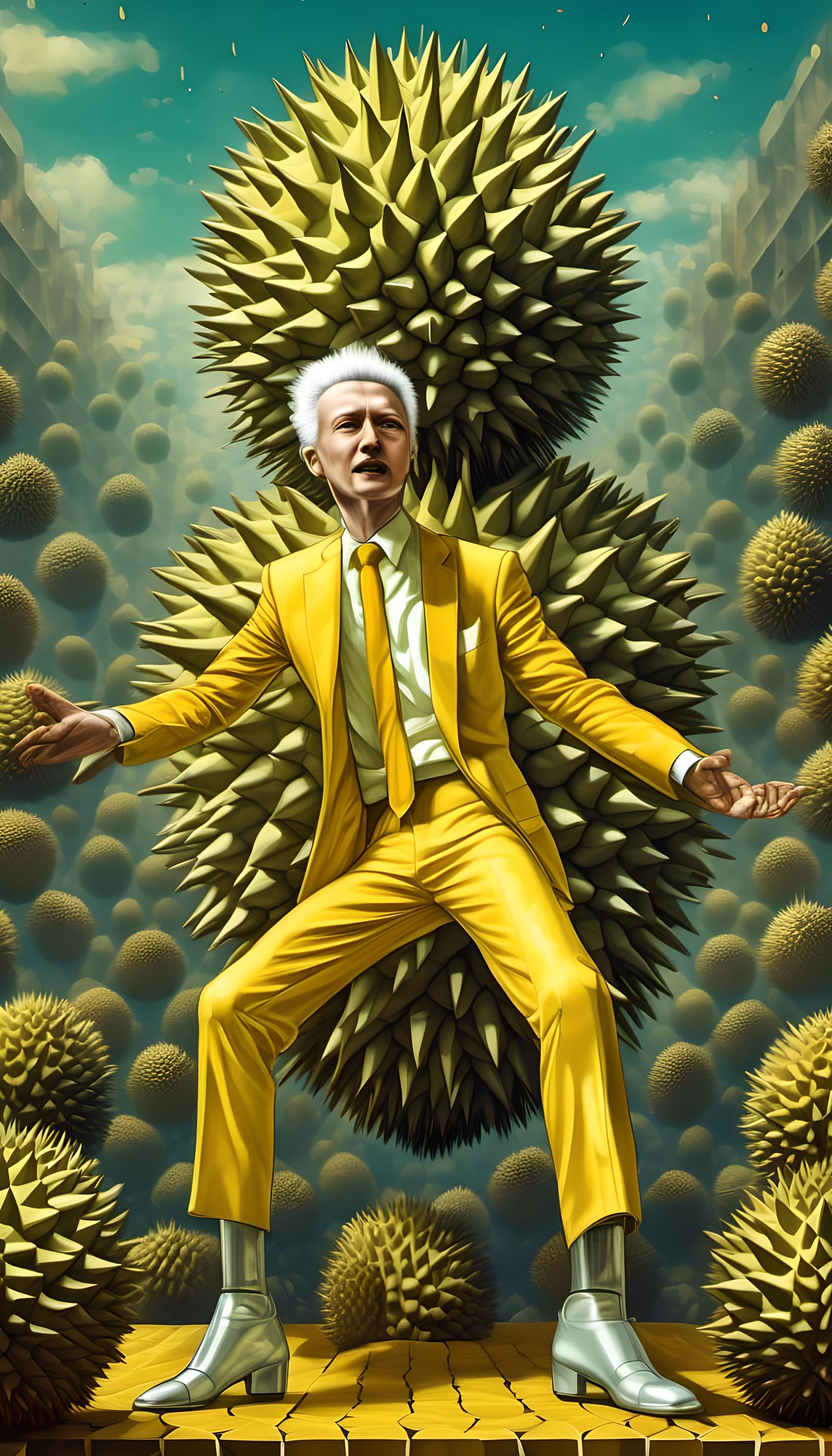 Dancing Durian Family: Sci-Fi Maximalist Concept Art