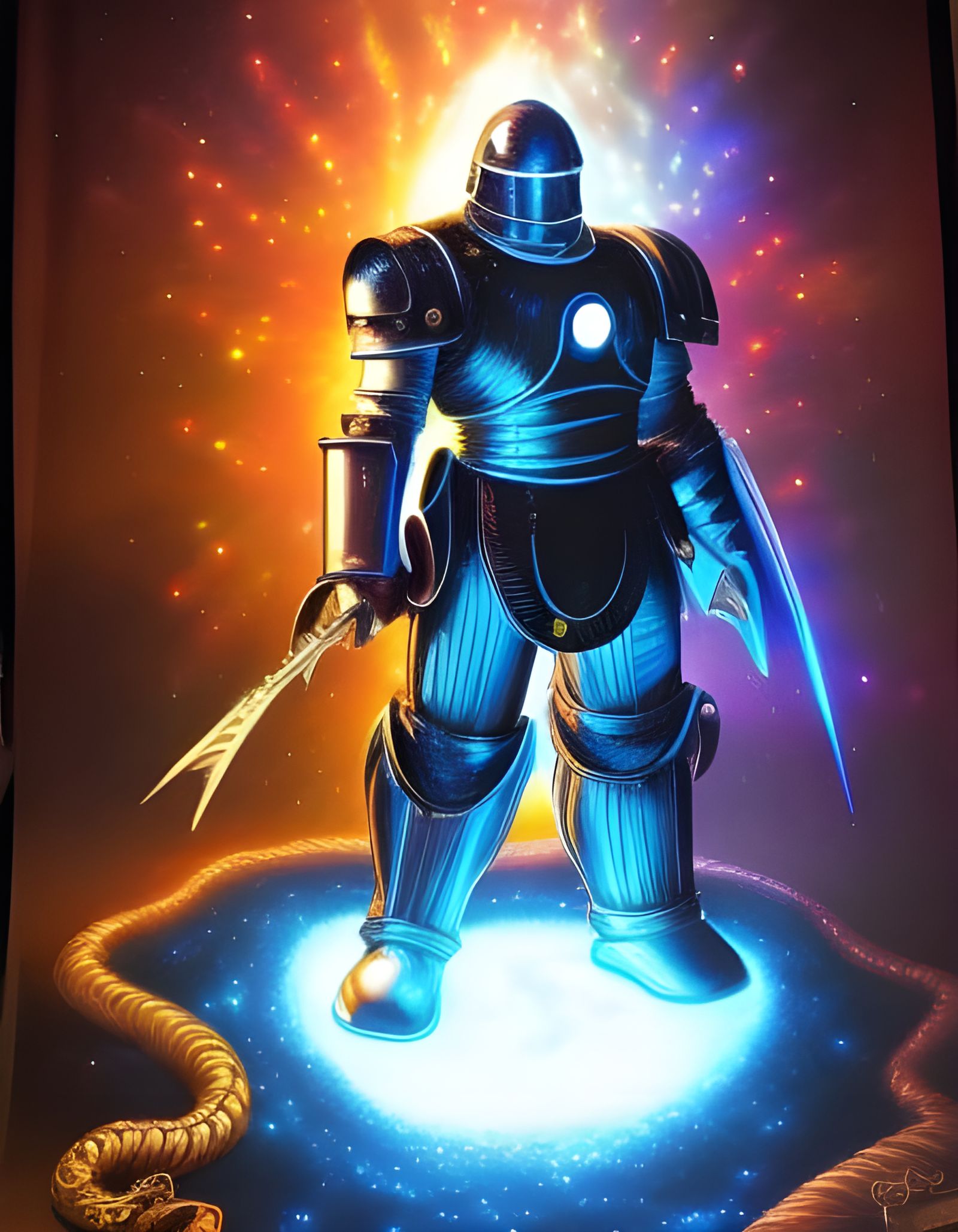 Sci-Fi Medieval Knight in Fusion Armour