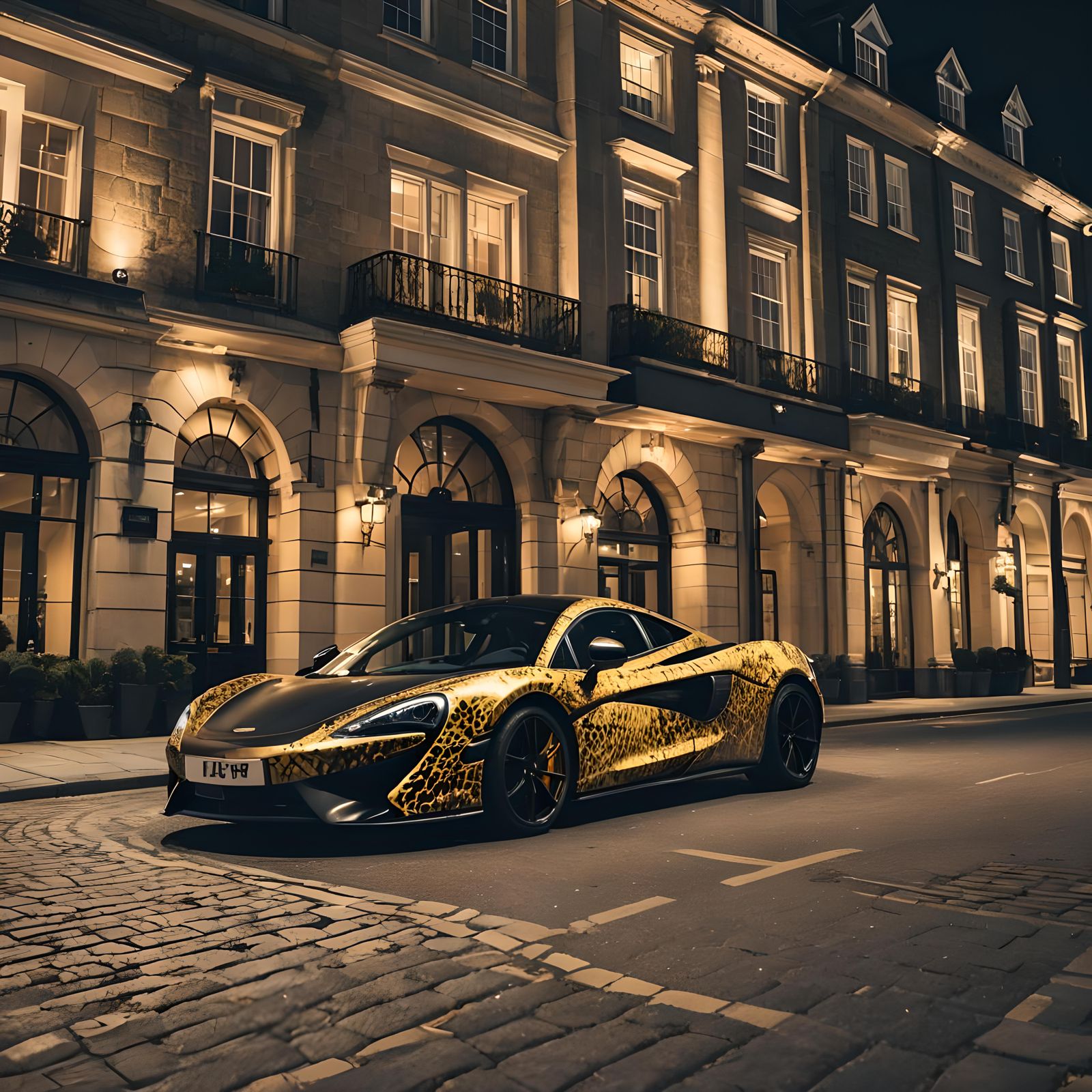 McLaren 570s with Snake Livery at Night