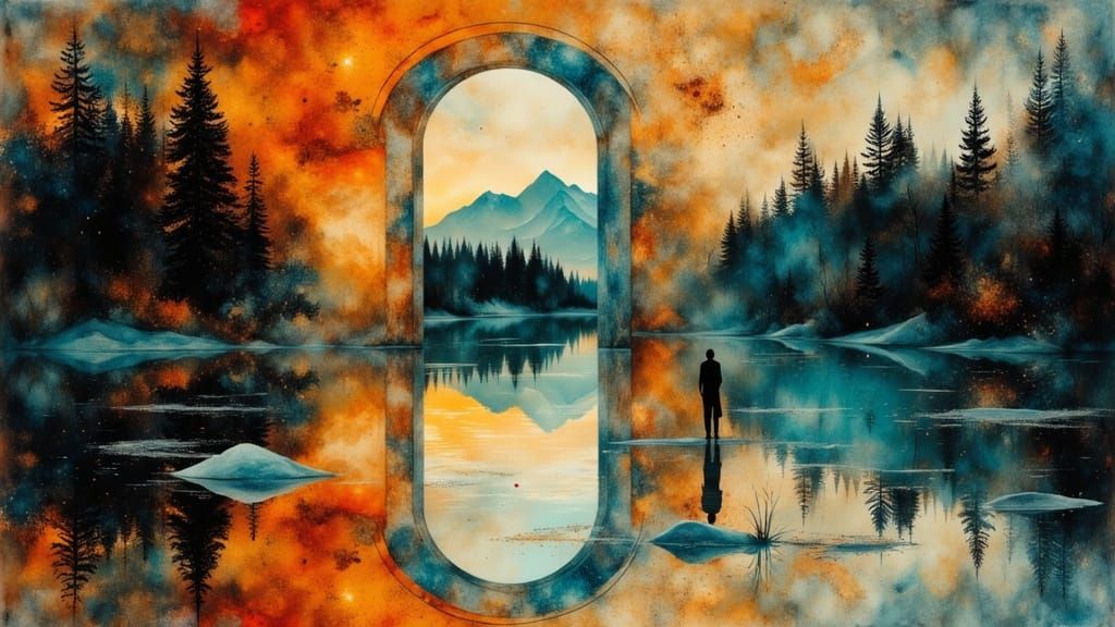 Surreal Prism Door Refraction Optical Illusion