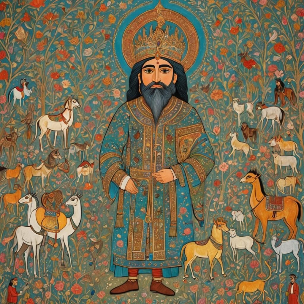 Griffin from Shahnameh in Art Brut Style