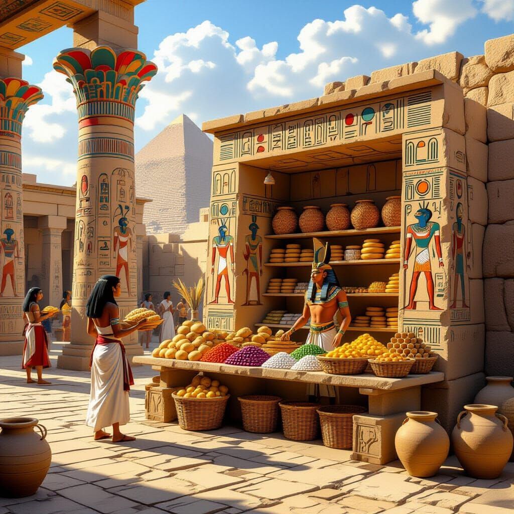 Egyptian Marketplace Farmstand with Divine Aura