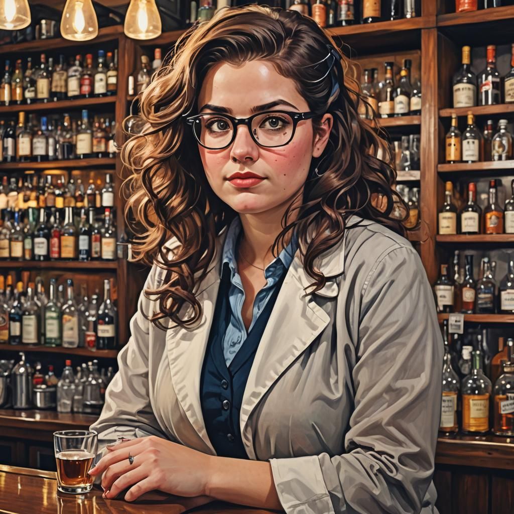 Nerdy Scientist at Bar: Competently Attractive