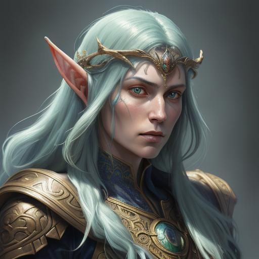 Elven Warrior Portrait in Fantasy Art Style