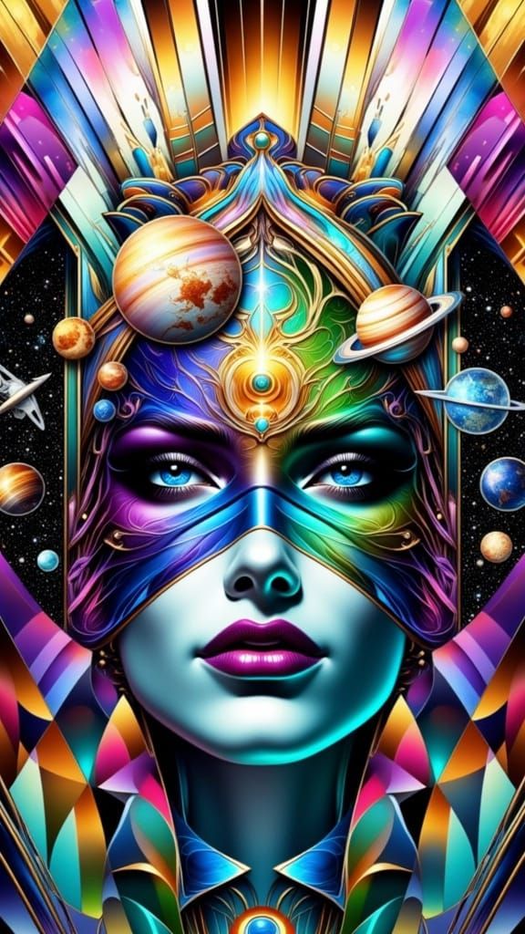 Art Deco Goddess of the Solar System