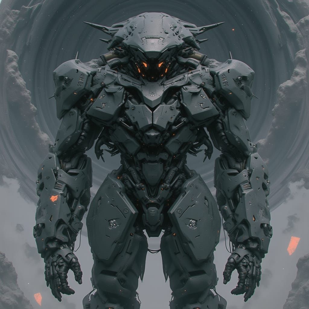 Obsidian Guardian Before Nebula in Biomechanical Surrealism ...