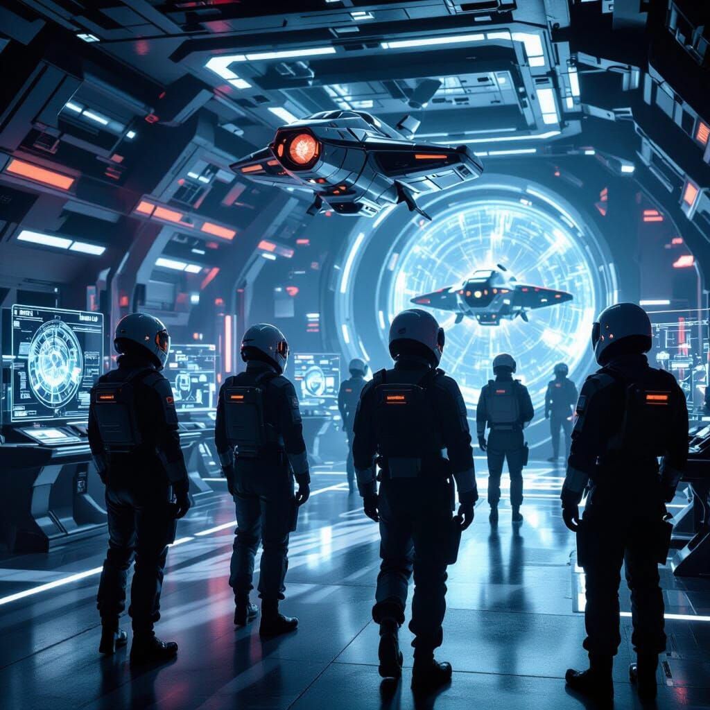 Futuristic Space Academy Training in Cinematic Style