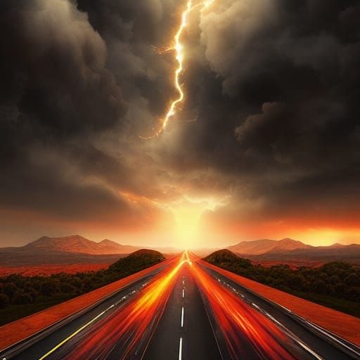 Epic Highway to Hell Digital Matte Painting