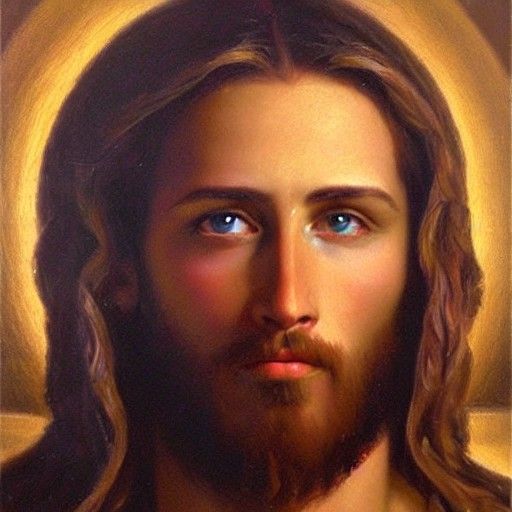 Christ Portrait in Oil Painting Style