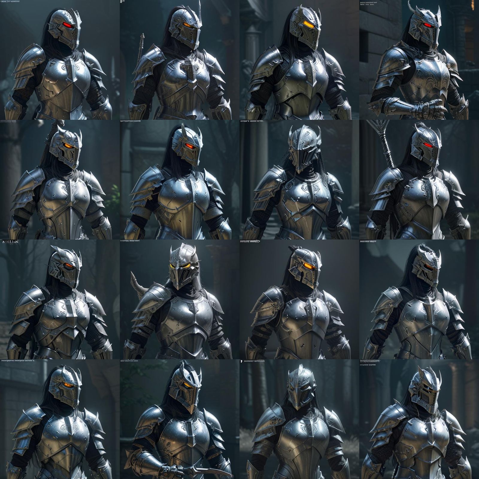 Armored Paladin Warrior with Halberd Weapon