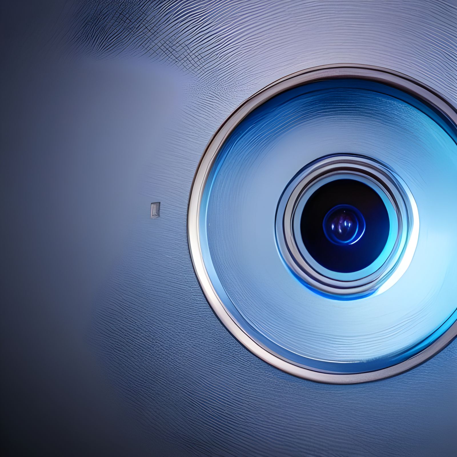 Macro Camera Lens in Blue Light: Matte Painting