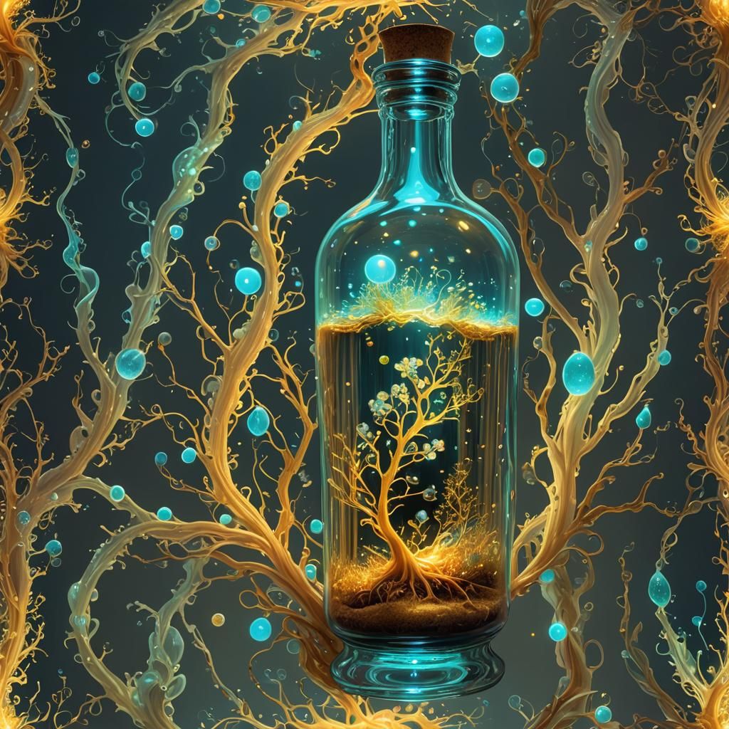 Soul in a Bottle with Bioluminescent Lighting