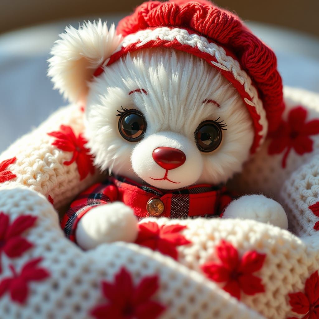 Miniature Teddy Bear Embroidered in Intricate Thread, Anime ...