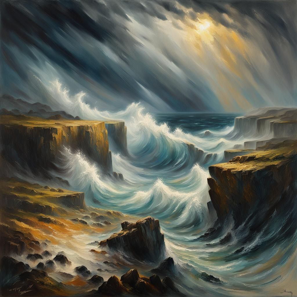 Dramatic Coastal Storm: A Romantic Landscape