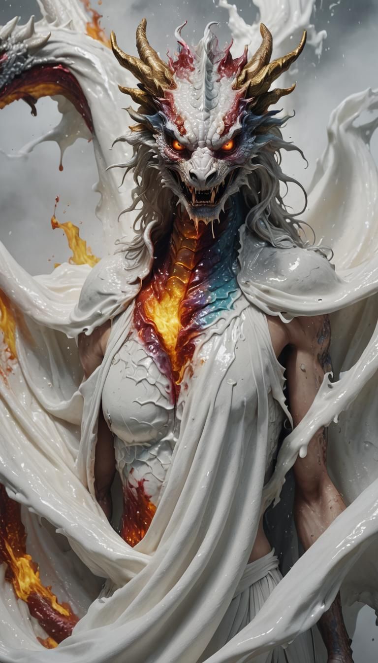 Demonic Dragon Screaming in Milk, Psychedelic Art