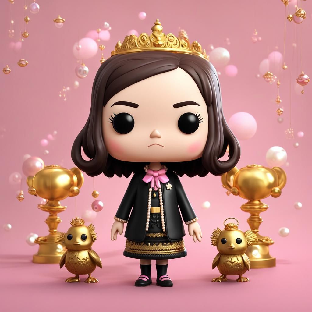 Funko Style Wednesday Addams with Gold Crown