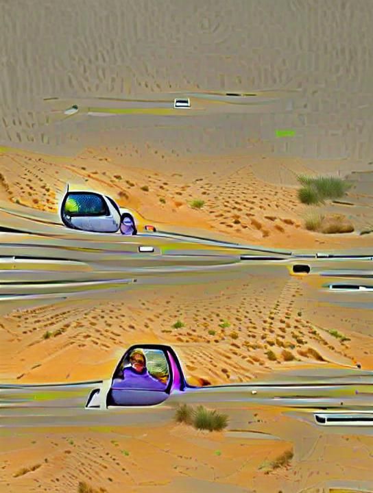 Desert Highway Car Journey