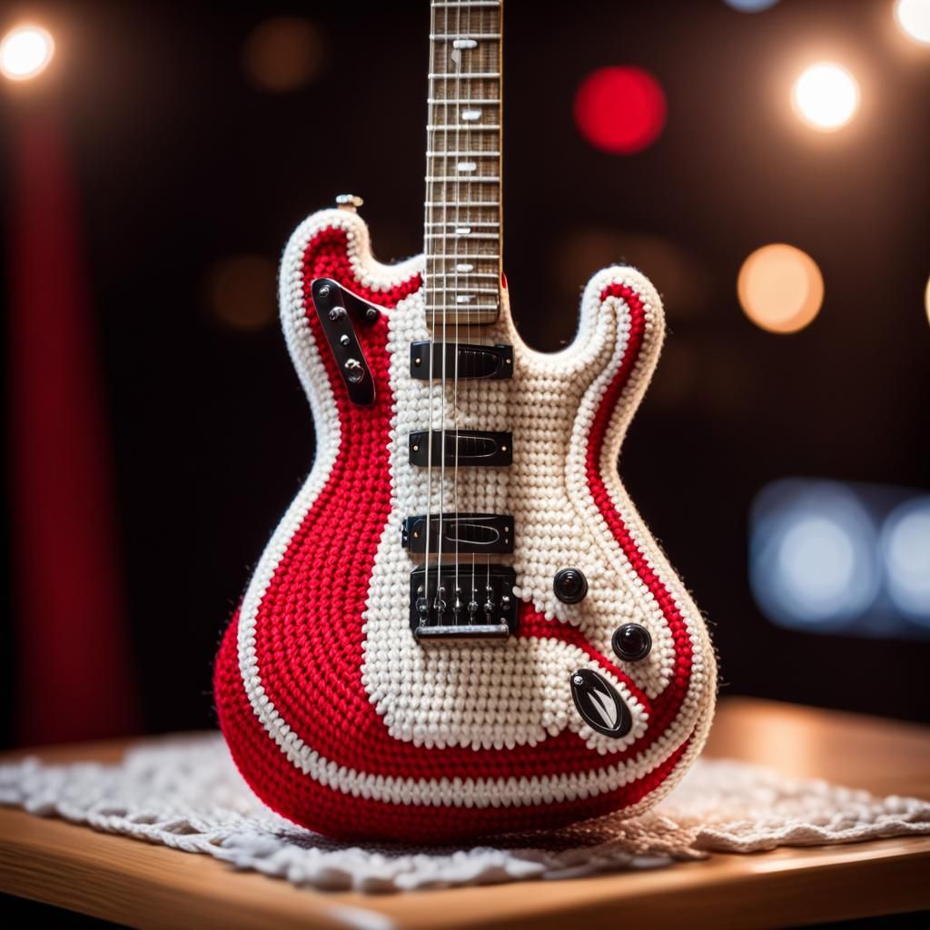 Crochet Eddie Van Halen Guitar: Photorealistic Detail
