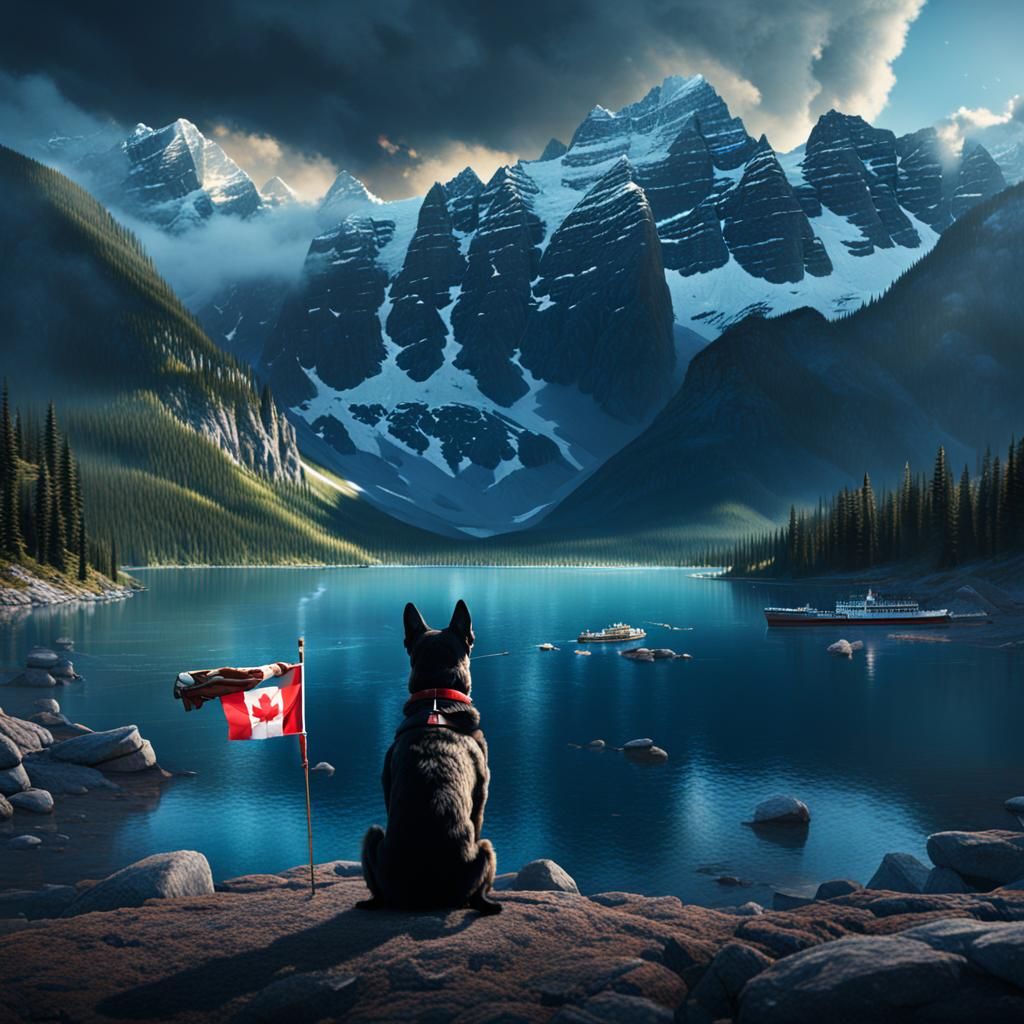 Canada as a Dog: Epic Digital Painting
