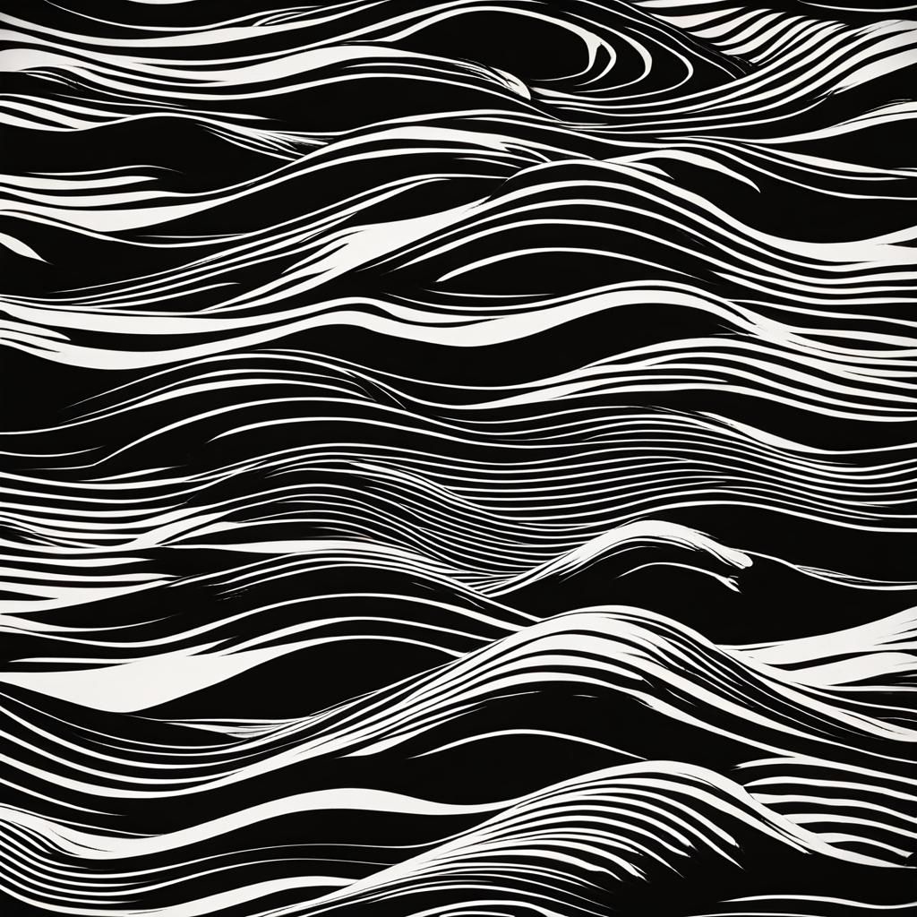 Abstract Shadow Waves in Grayscale
