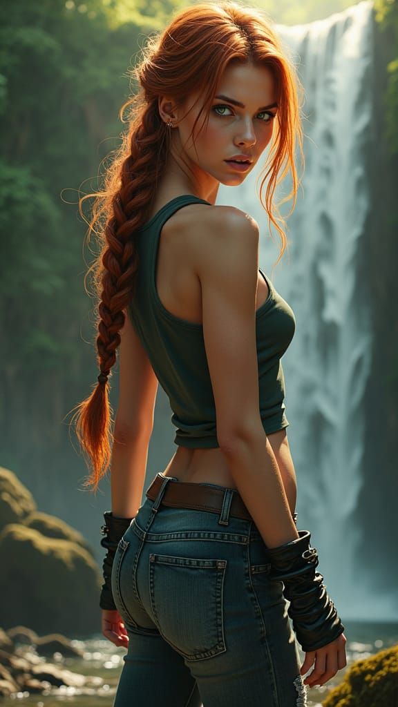 Detailed Digital Art: Young Woman in Jungle