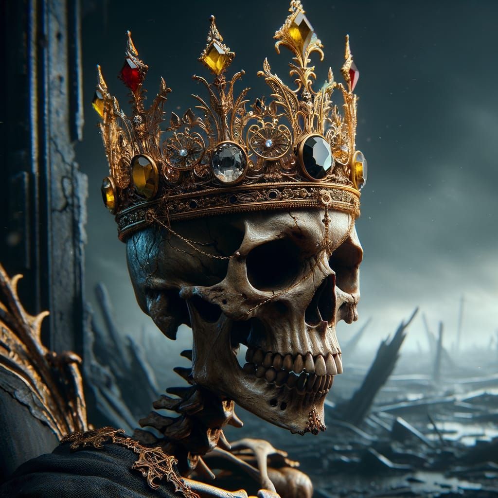 Golden Skeleton King in Dark Fantasy Realm