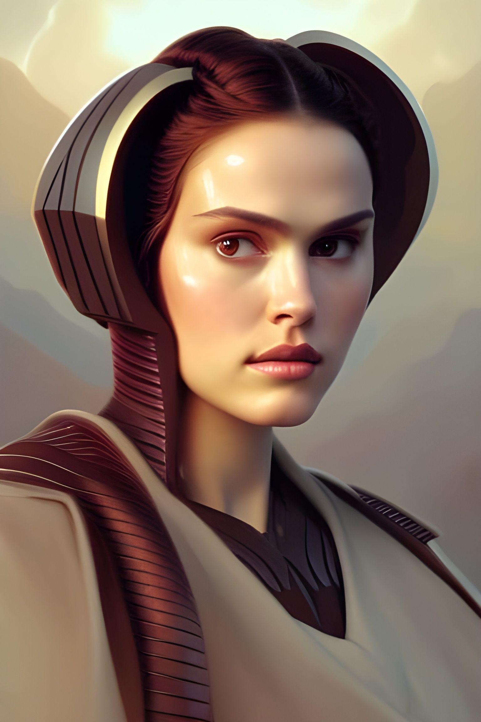 Padmé Amidala Portrait in Hyperdetailed Style