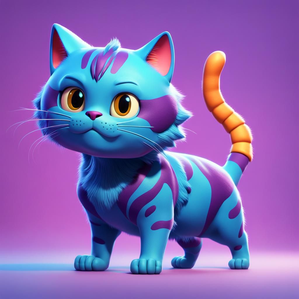 Ultra Chad Cat Character as 3D Digital Art