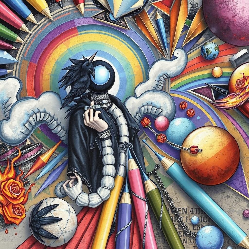 Goth Punk Faith in Photogram Style Collage