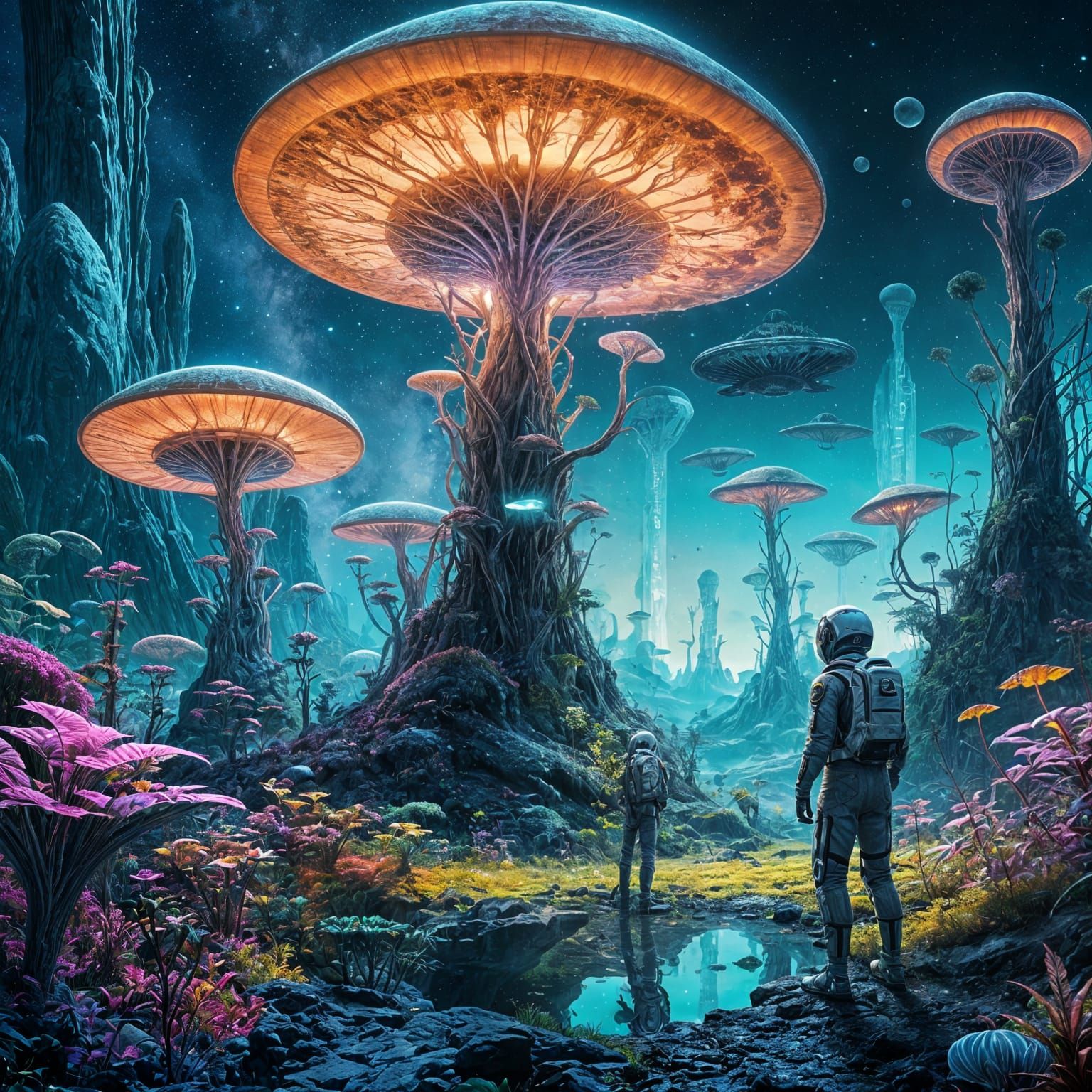 Exoplanet Exploration by Astronauts Among Bioluminescent Flo...