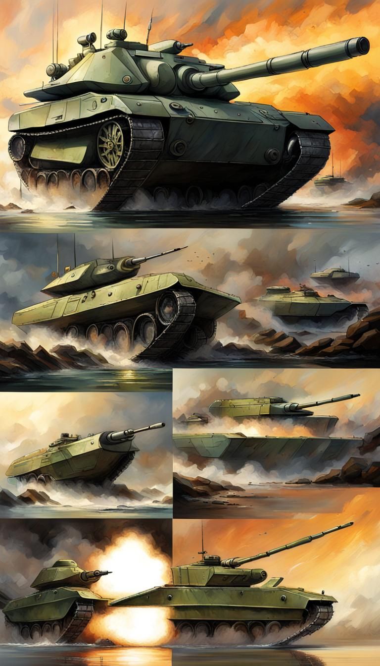 Futuristic Amphibious Hover Tank with Missiles